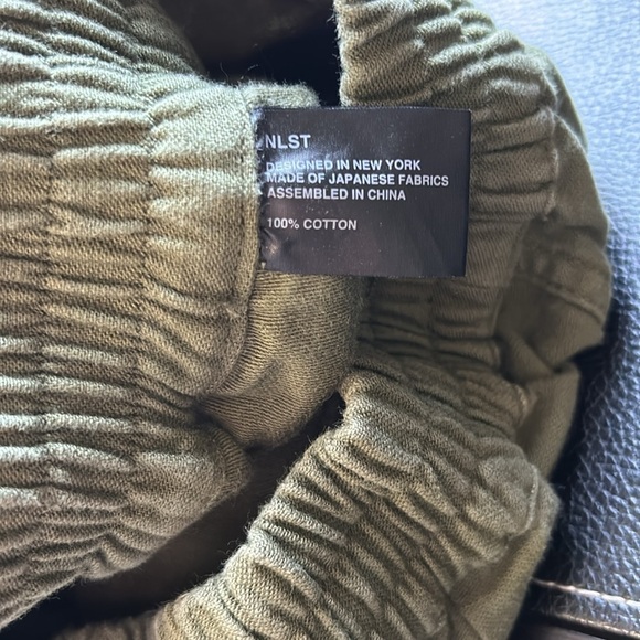 NLST FW15 Jogger Japanese Fabric Army Green Pant Pockets Slouchy Sz S - Picture 11 of 14